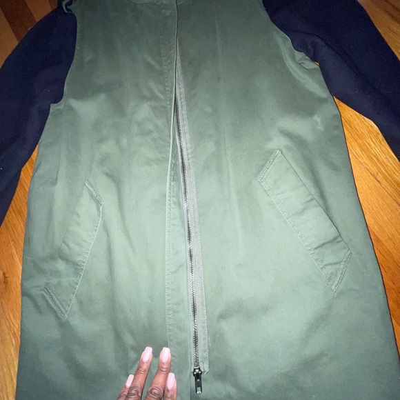 Trench two tone wool sleeve coat - Picture 9 of 14